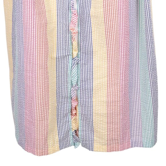 Styled by Saybury VTG House Dress 1X Womens Robe Seersucker Striped  Ruffle - Picture 4 of 6